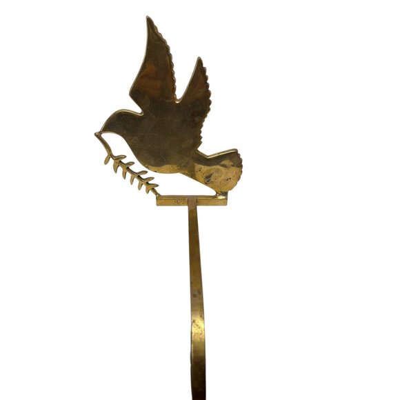 Christmas Stocking Holder Holiday Dove Heavy Solid Brass Christmas Mantle Decor - Picture 5 of 9
